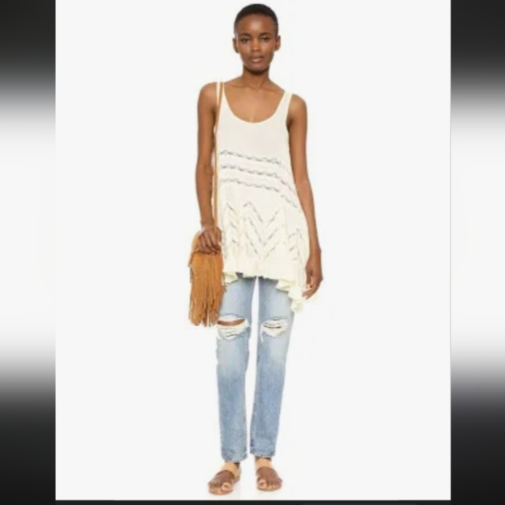 Free People Intimately White Voile Lace Trapeze Mini Slip Dress XS - Picture 8 of 8